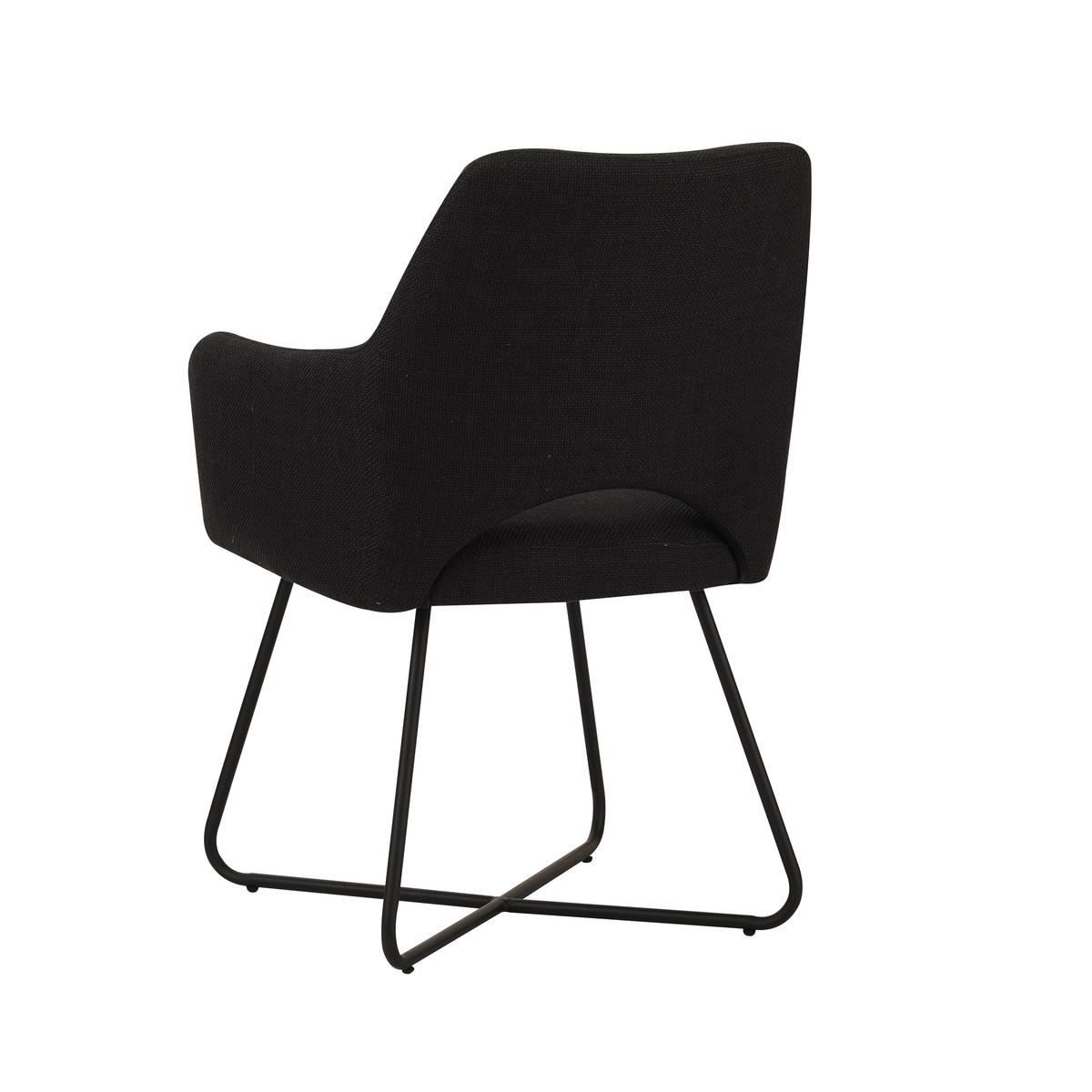 Armlehnstuhl Brest Schwarz B: 60 cm - Schwarz, MODERN, Textil/Metall (60/88/63,5cm) - MID.YOU