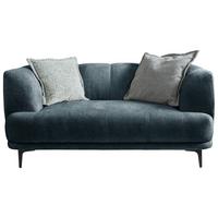 2-Sitzer-Sofa Lou Blau/Schwarz, 166 cm - Blau/Schwarz, Design, Textil (166/77/106cm) - MID.YOU