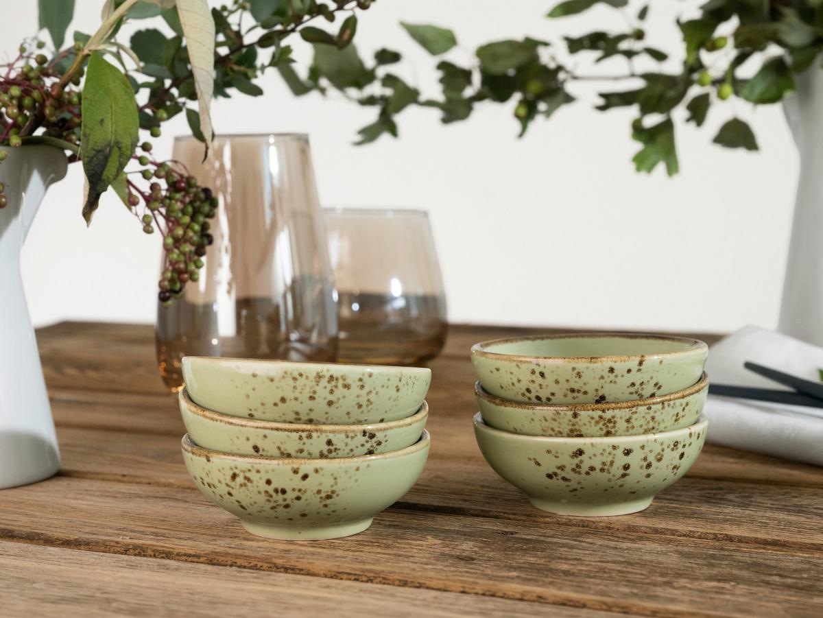 SADA MISEK NA OMÁČKU NATURE COLLECTION - zelená, Trend, keramika (8cm) - Creatable