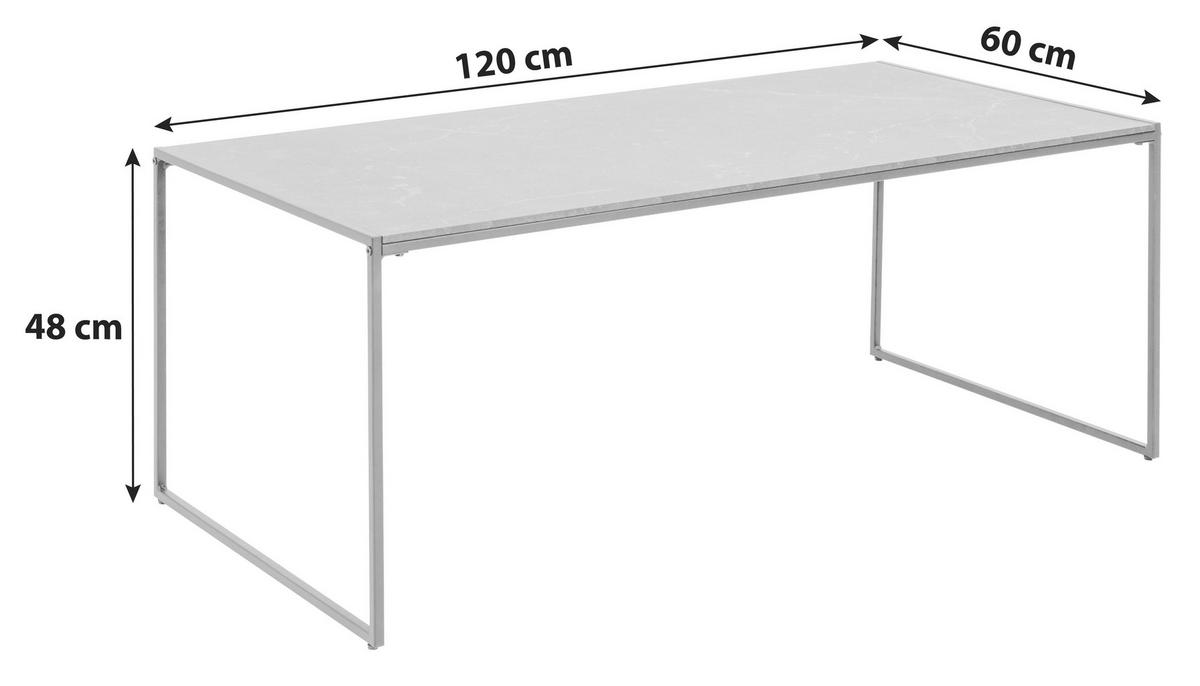 Couchtisch Infinity, Schwarz - Schwarz, KONVENTIONELL, Holzwerkstoff/Metall (120/60/48cm) - MID.YOU