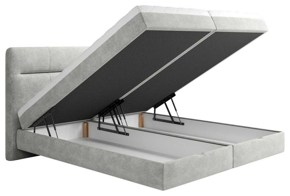 Boxbett Adriano 180x200 cm Hellgrau - Hellgrau, MODERN, Holz/Holzwerkstoff (180/200cm) - MID.YOU