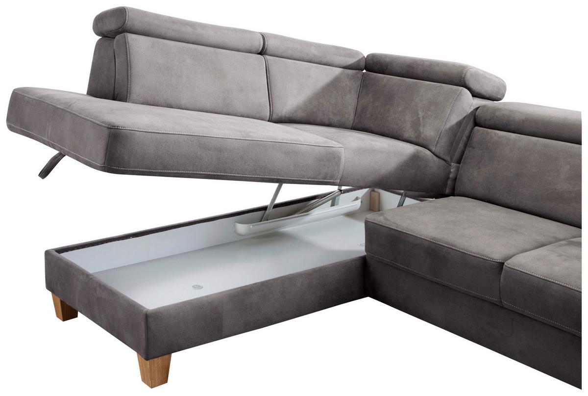 Ecksofa Arngast anthrazit mit Bettkasten 194x245 cm - Eichefarben/Beige, KONVENTIONELL, Textil (194/245cm) - Sit & More
