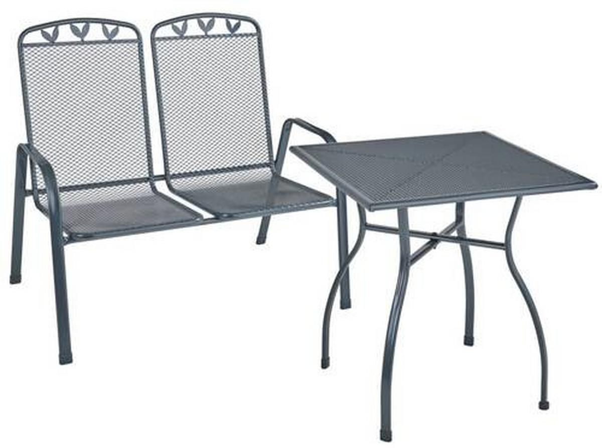 Gartenbank Metall 2-sitzer Toulouse Mit Armlehnen - Grau, MODERN, Metall (108/98/61cm) - Luca Bessoni