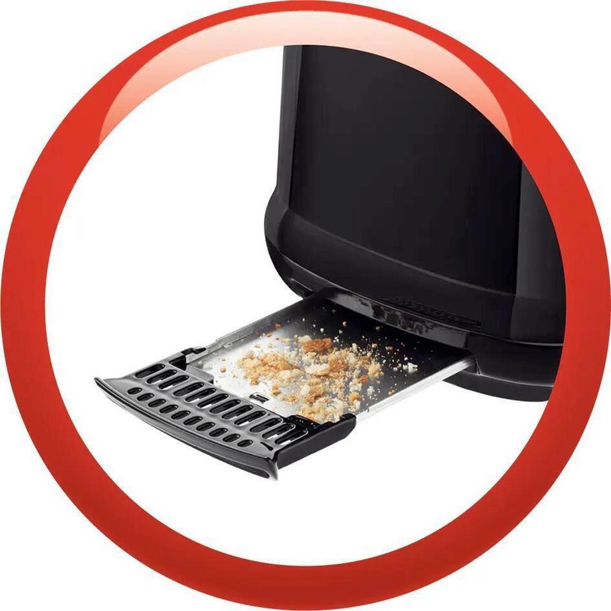 Toaster 220-240v, 2 Schlitze - Rot/Schwarz, Basics, Metall (29,7/16,5/18,9cm) - Moulinex