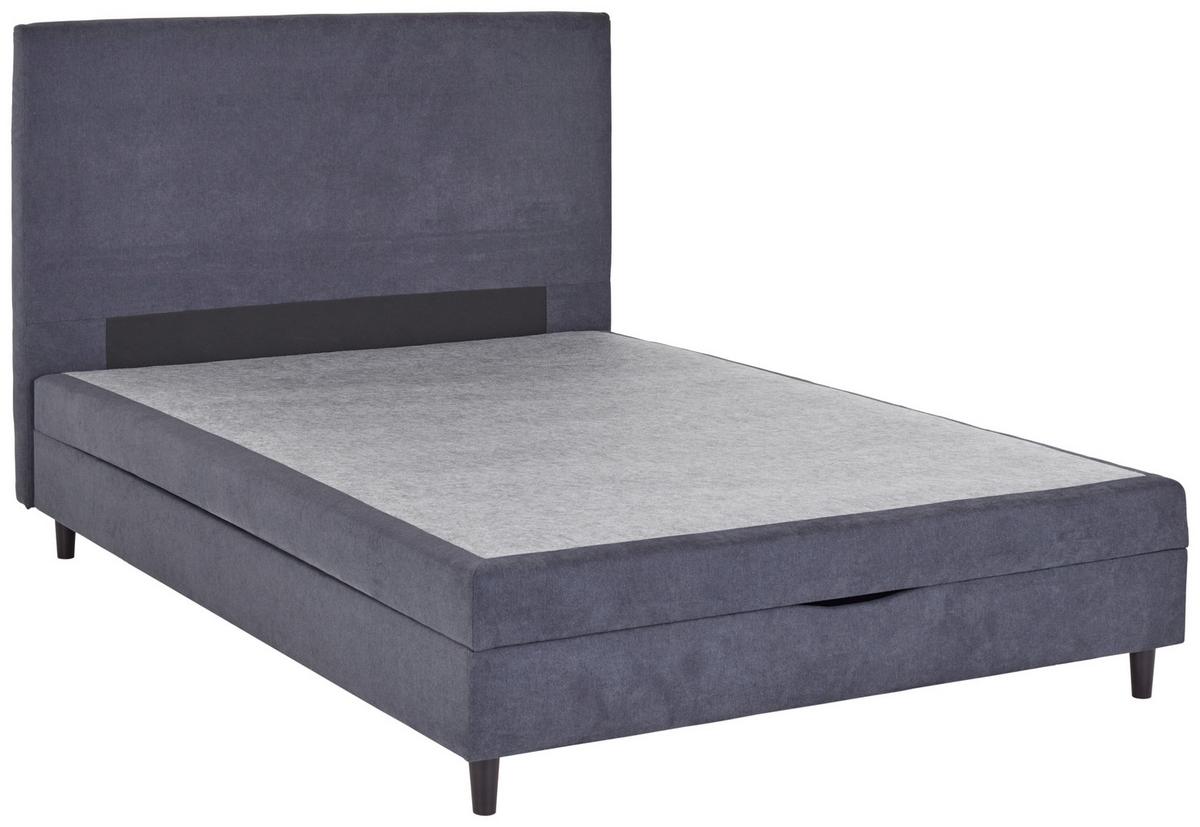 Boxspringbett Mit Topper & Bettkasten 140x200 Kleopatra - Anthrazit, KONVENTIONELL, Holz/Holzwerkstoff (140/200cm) - Ondega