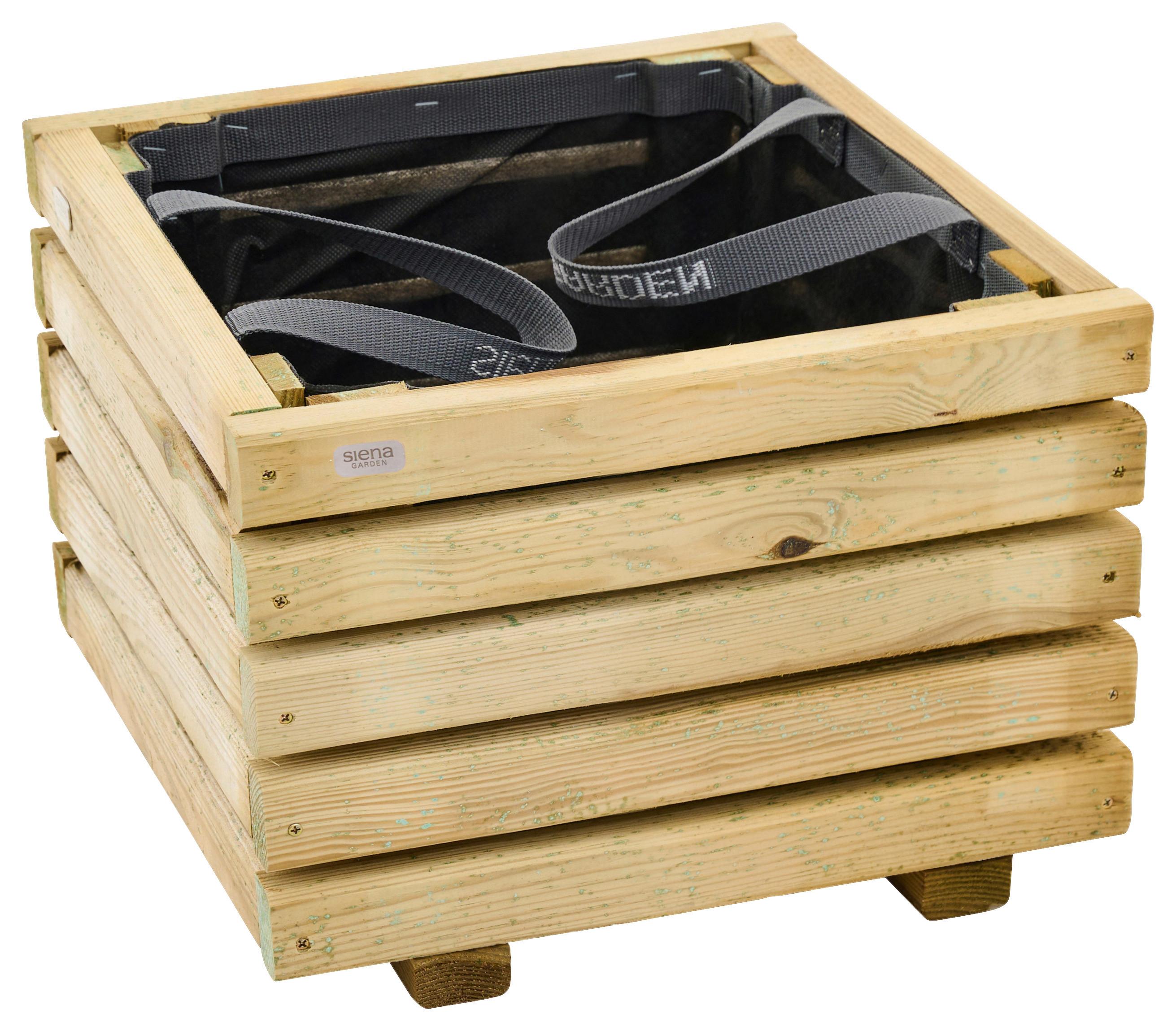 Blumenkasten Schwarz Kieferfarben B: 40 Cm - Schwarz/Kieferfarben, Basics, Holz/Textil (40/40/40cm) - Siena Garden