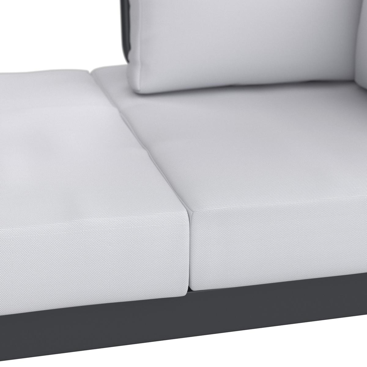 TERASOVÁ SEDACÍ SOUPRAVA EMMA - tmavě šedá, Moderní, kov/dřevo (220/79/87cm) - Bessagi Garden