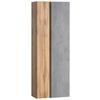 Badezimmer Hochschrank Varese BxH 65x180cm Grau/ Eiche Dekor - Eiche Wotan/Hellgrau, MODERN, Holzwerkstoff (65/180/35cm) - Held