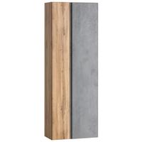 Badezimmer Hochschrank Varese BxH 65x180cm Grau/ Eiche Dekor - Eiche Wotan/Hellgrau, MODERN, Holzwerkstoff (65/180/35cm) - Held