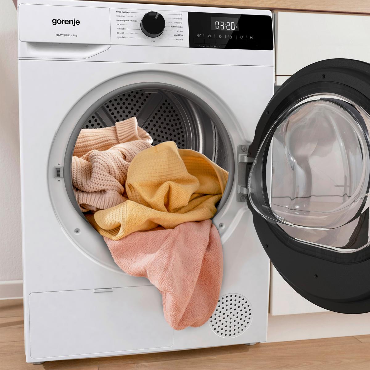 Wärmepumpentrockner D2HNE7D/AT Füllmenge ca. 7 kg, EEKL: D - Weiß, Basics, Kunststoff/Metall (59,5/84,5/51cm) - Gorenje