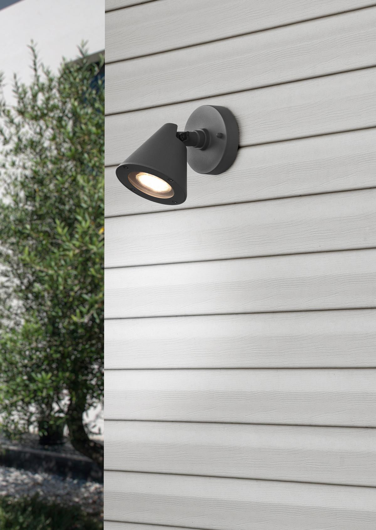 Außenwandleuchte Kaveri 5w Metall, Wandmontage - Anthrazit, Basics, Metall (14,0/10,0/16,0cm) - Trio Leuchten