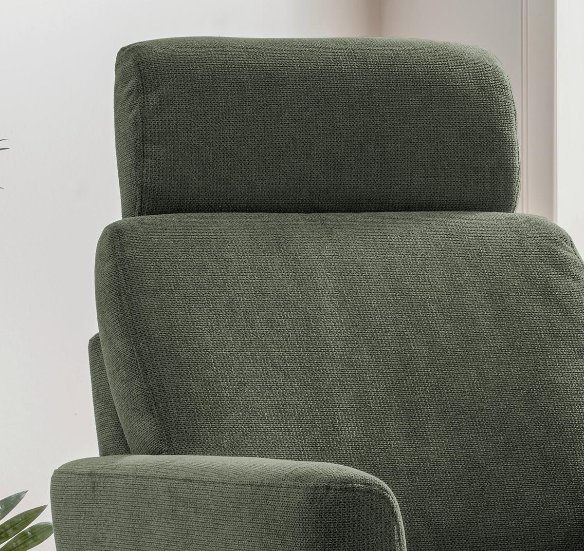 Relaxsessel Centrale T: 87-154 Cm, Dunkelgrün - Dunkelgrün/Schwarz, MODERN, Textil (77/105/87-154cm) - Livetastic