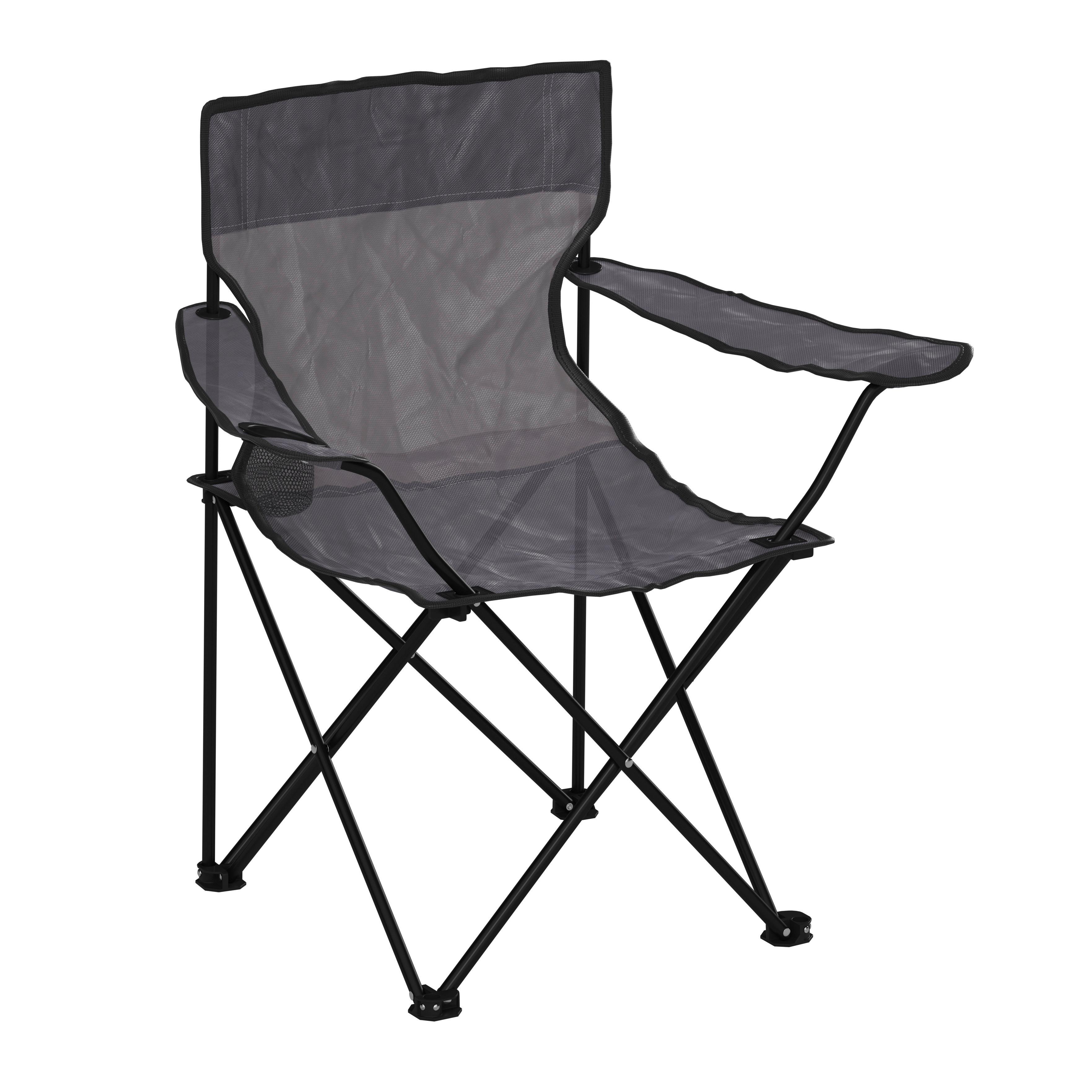 Kempingszék Luca - fekete/szürke, Modern, textil/fém (80/80/51cm) - Ondega
