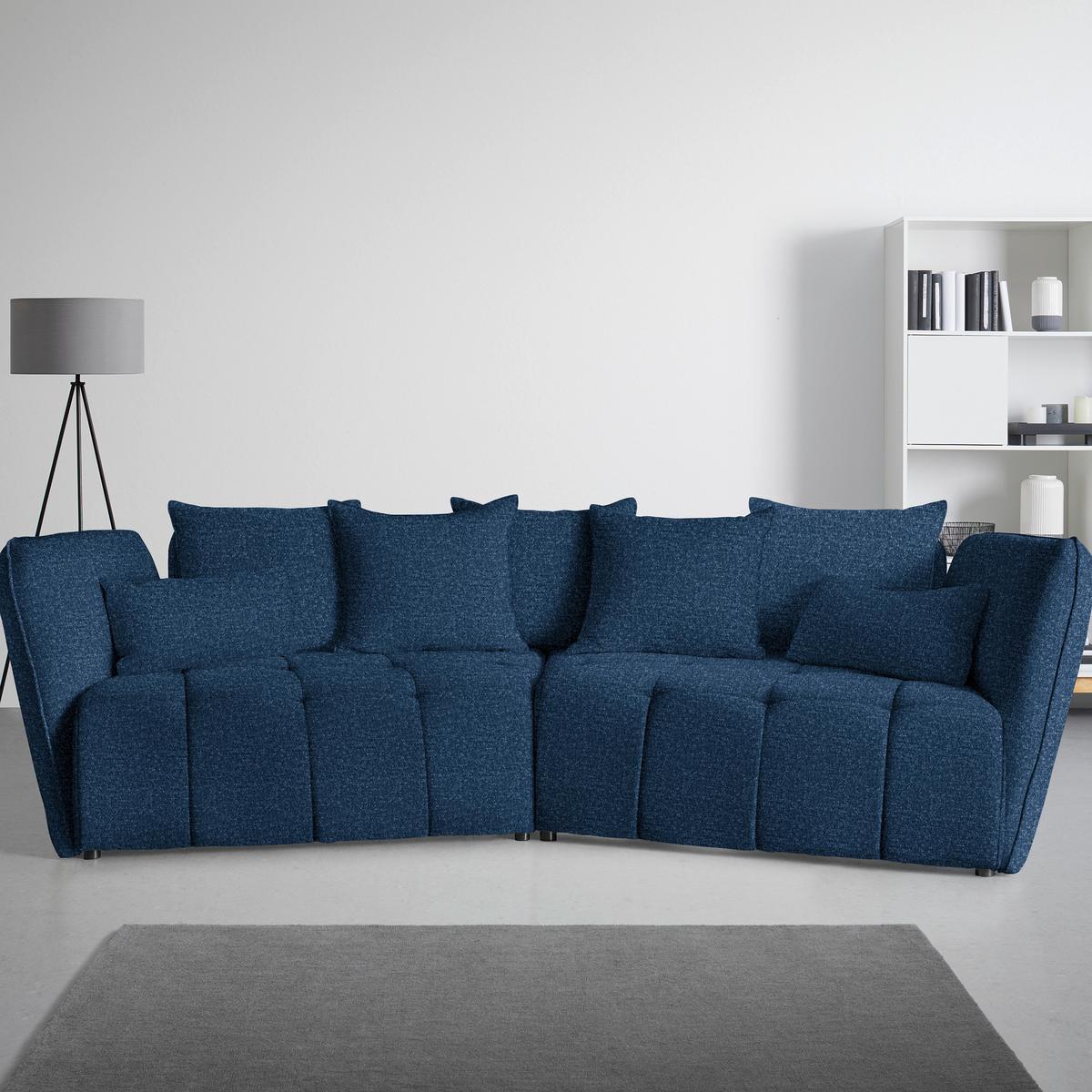 Boxspringová pohovka SOFI, tmavě modrá - černá/tmavě modrá, Moderní, textil (294/93/152cm) - Premium Living