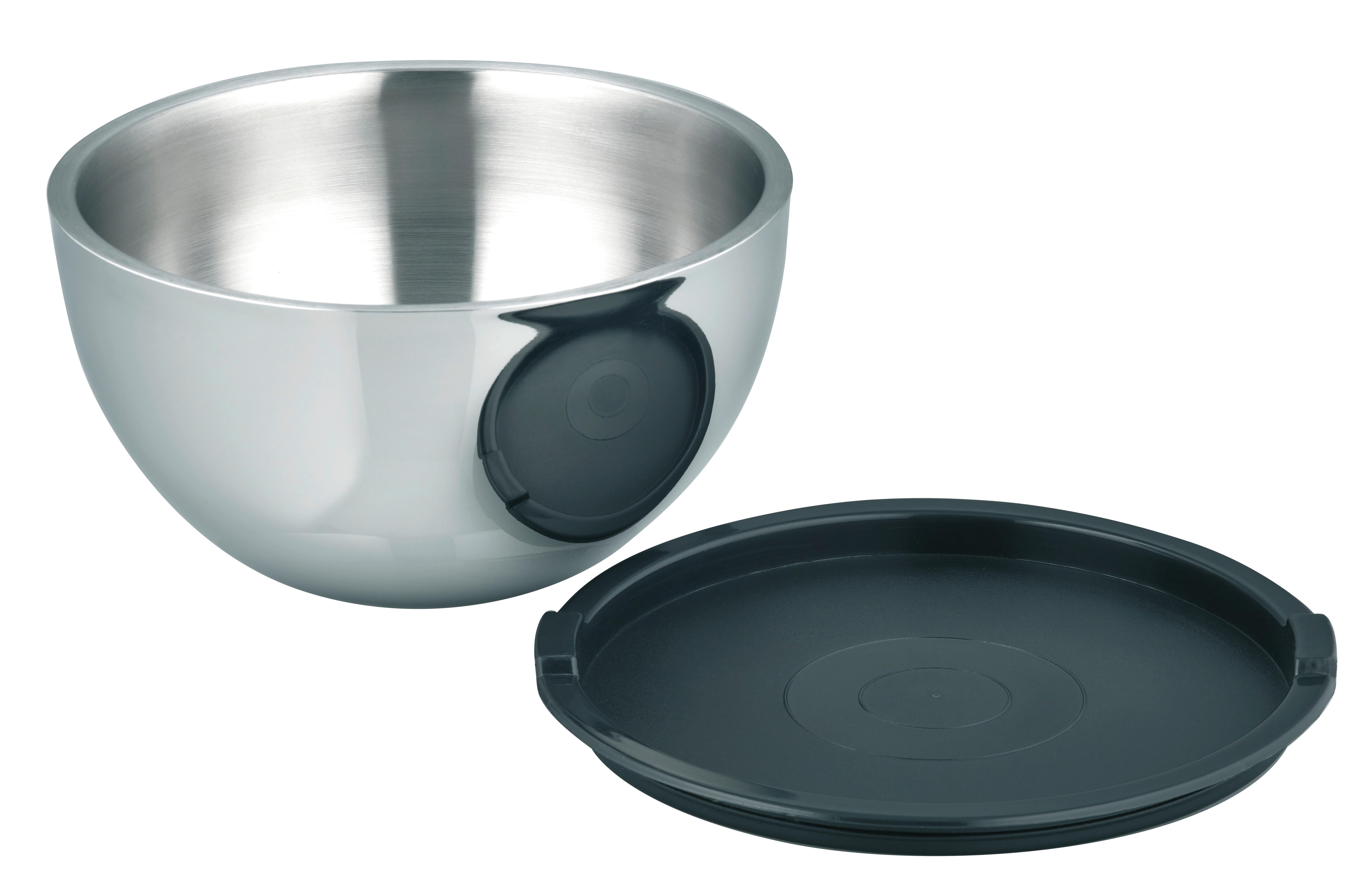 Thermoschüssel Edelstahl mit Deckel DxH: 17,5x9,5 cm