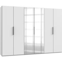 Drehtürenschrank Mit Spiegel B: 300 Cm Level, Weiß - Weiß, MODERN, Holzwerkstoff (300/216/58cm) - MID.YOU