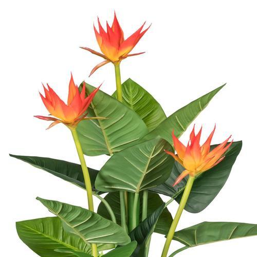 Kunstpflanze mit Orangenen Blüten H: 40 cm mit Topf - Schwarz/Orange, Trend, Kunststoff (40cm) - P & B