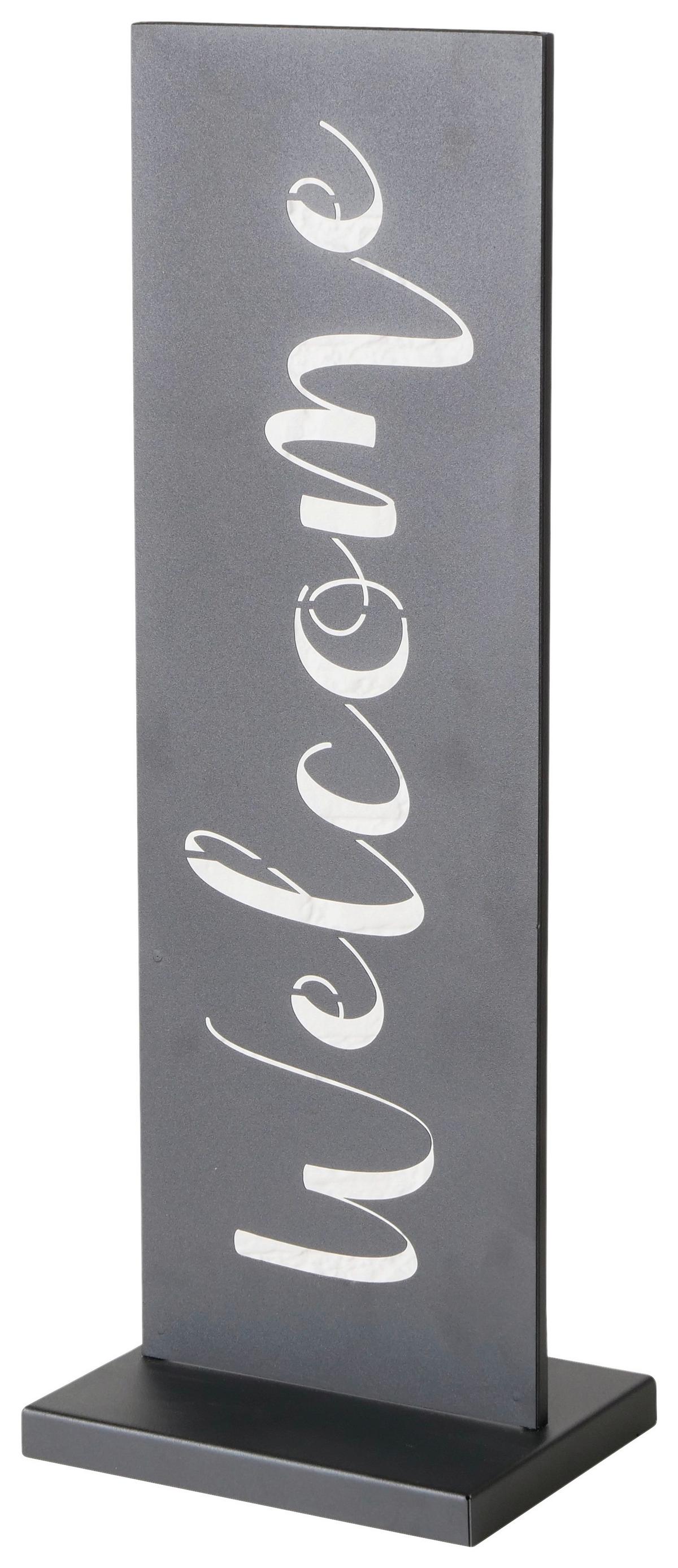 Dekoračná tabuľa WELCOME I - čierna, Konventionell, kov (20/15/55cm) - Mömax