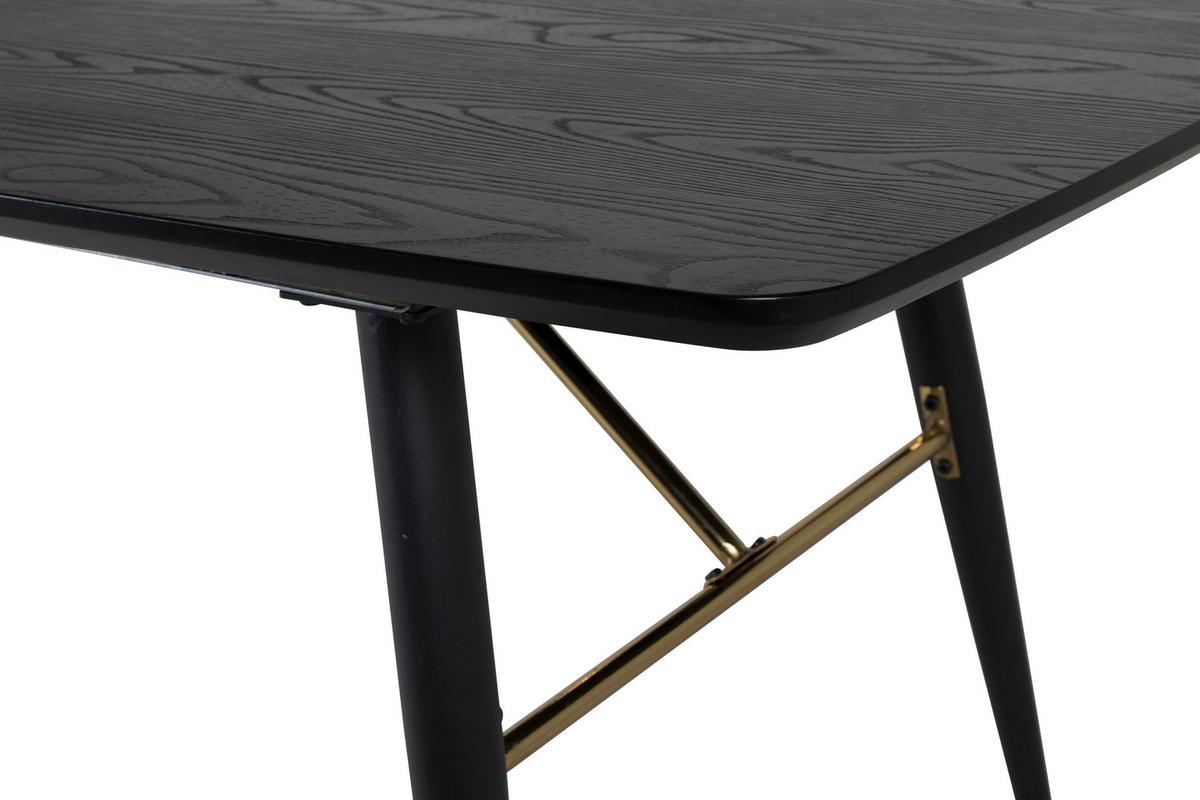 Esstisch Gold - Schwarz, Design, Holzwerkstoff/Metall (180/85/75cm) - Livetastic