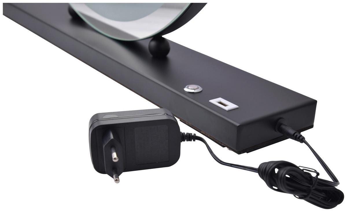 Wandspiegel Led Schwarz B: 53 Cm - Schwarz, Basics, Glas/Holzwerkstoff (53/10/60cm) - Kayoom