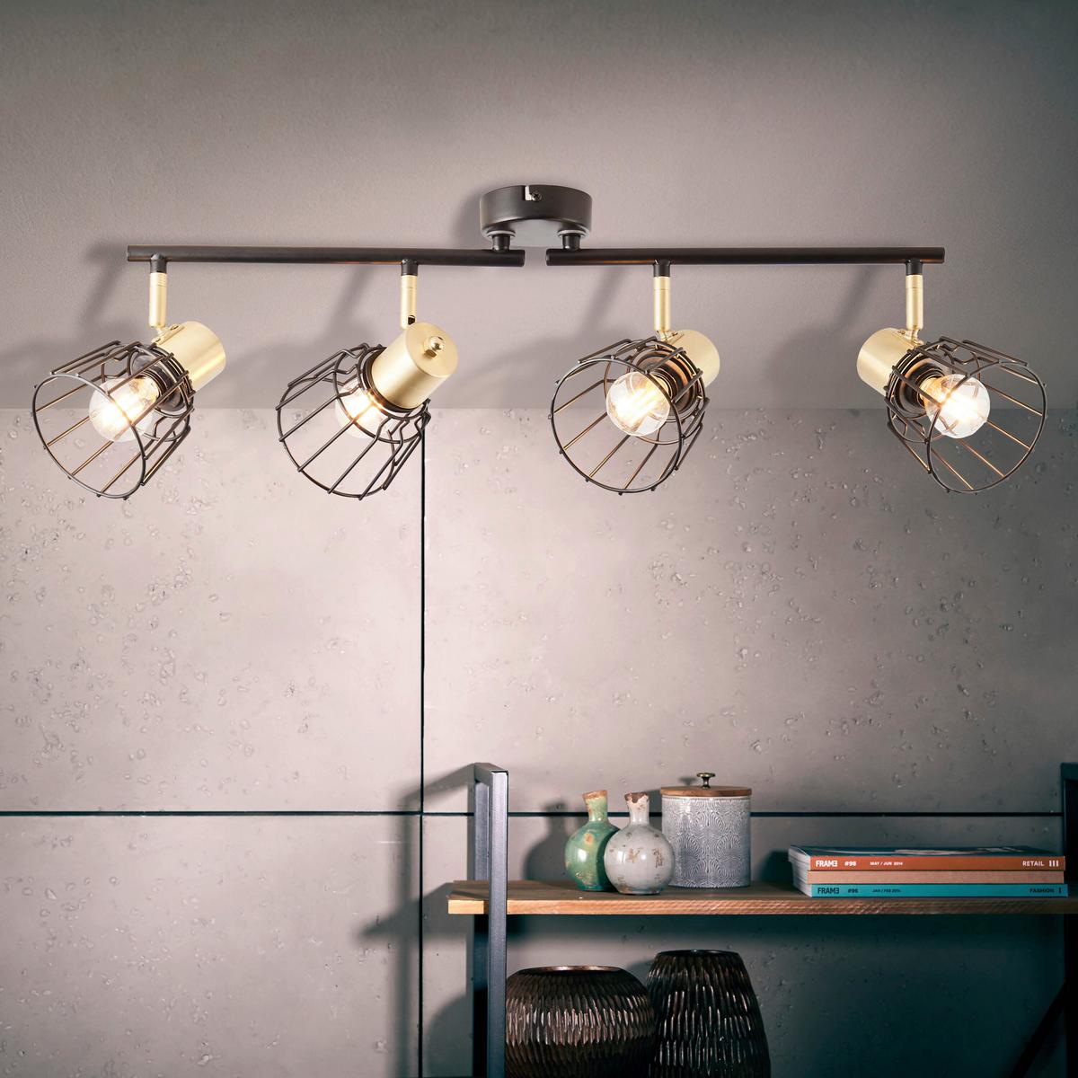 Strahler 86931/78 Posca - Messingfarben/Schwarz, Basics, Metall (18/60/28cm) - Brilliant