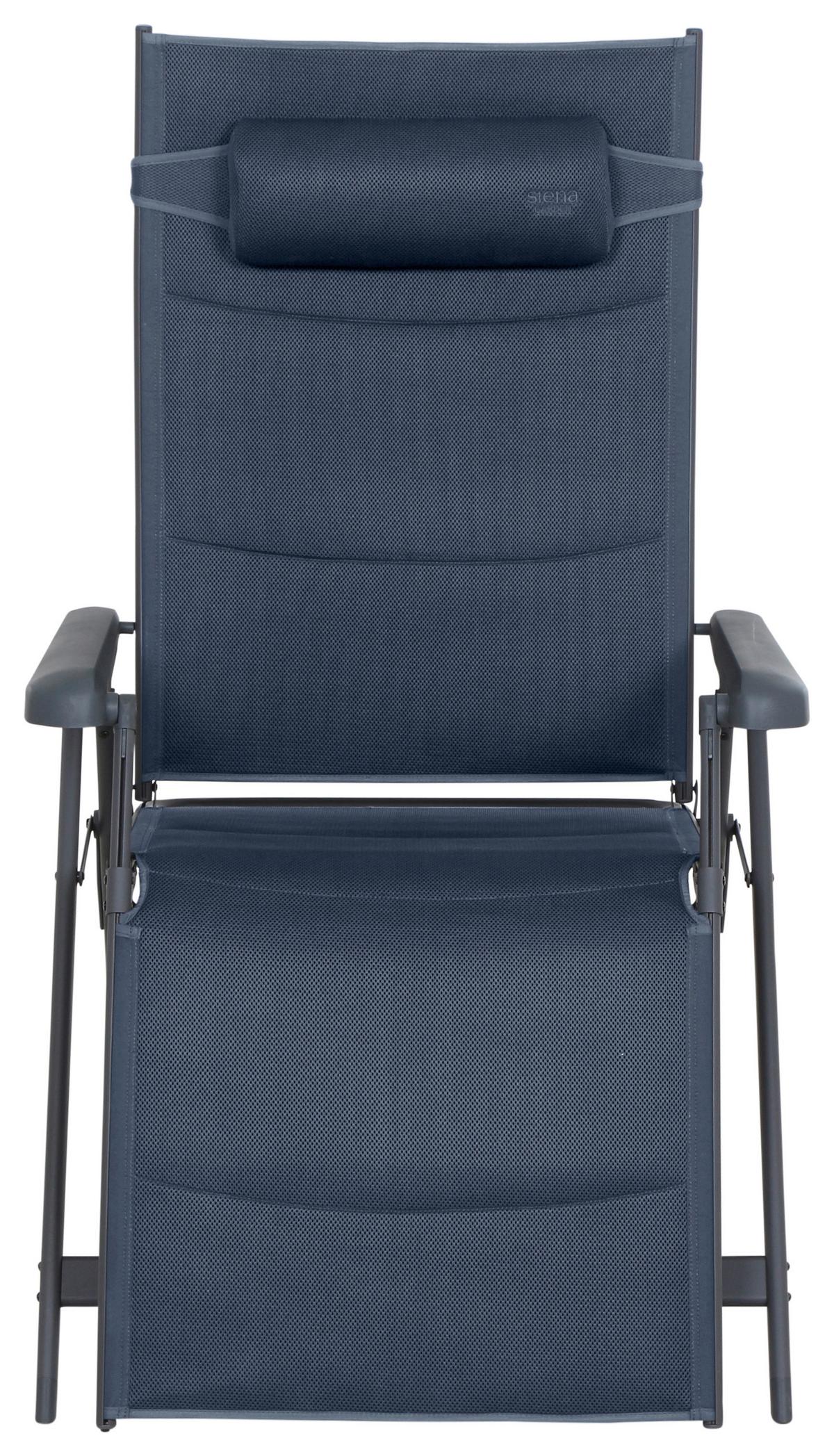 Garten-relaxliege Aluminium/ Textil Verstellbar - Anthrazit/Dunkelblau, KONVENTIONELL, Textil/Metall (75/123/91cm) - Siena Garden