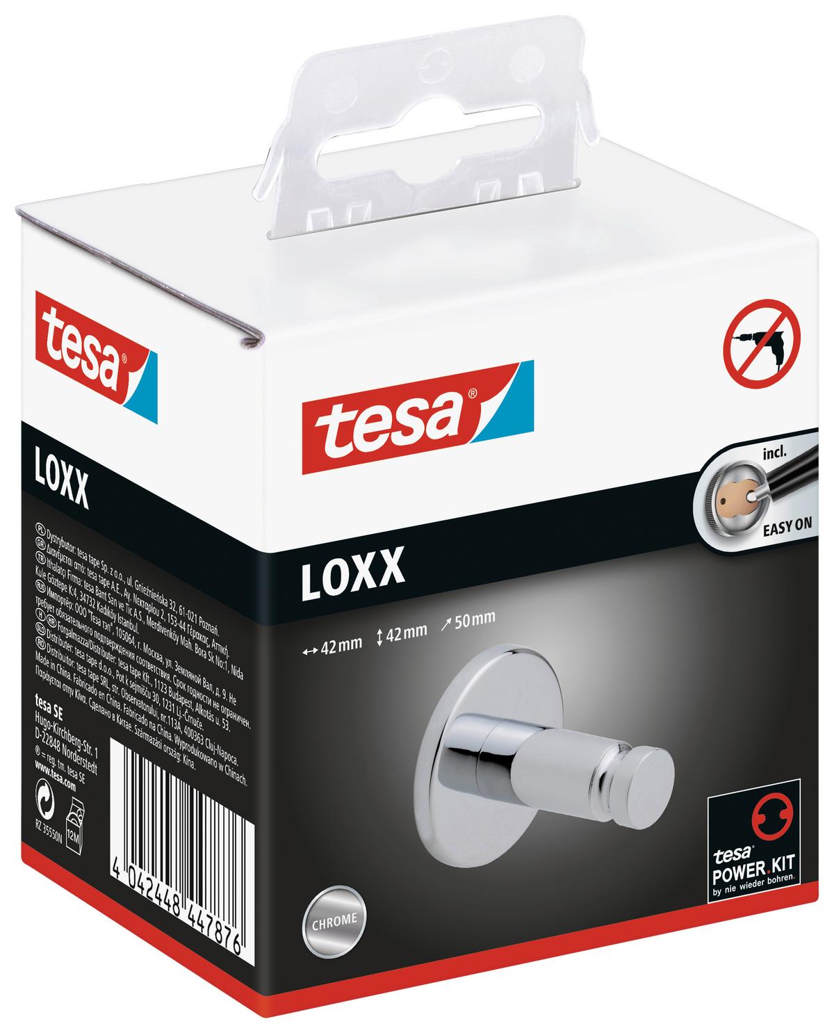 Klebehaken Loxx Edelstahl Rund - Chromfarben, MODERN, Metall (8/8,5/6,5cm)