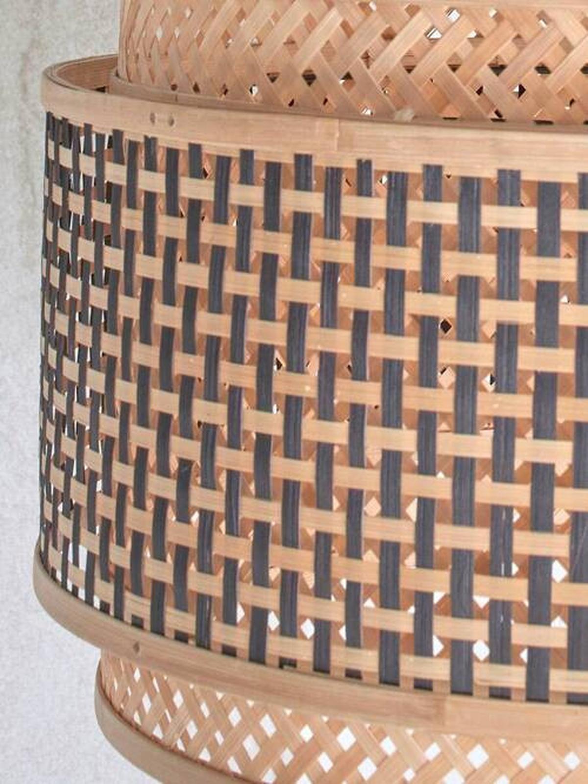 Deckenleuchte Bhutan/C/4025/Bn - Schwarz/Naturfarben, Trend, Holz (40/25cm) - Good & Mojo