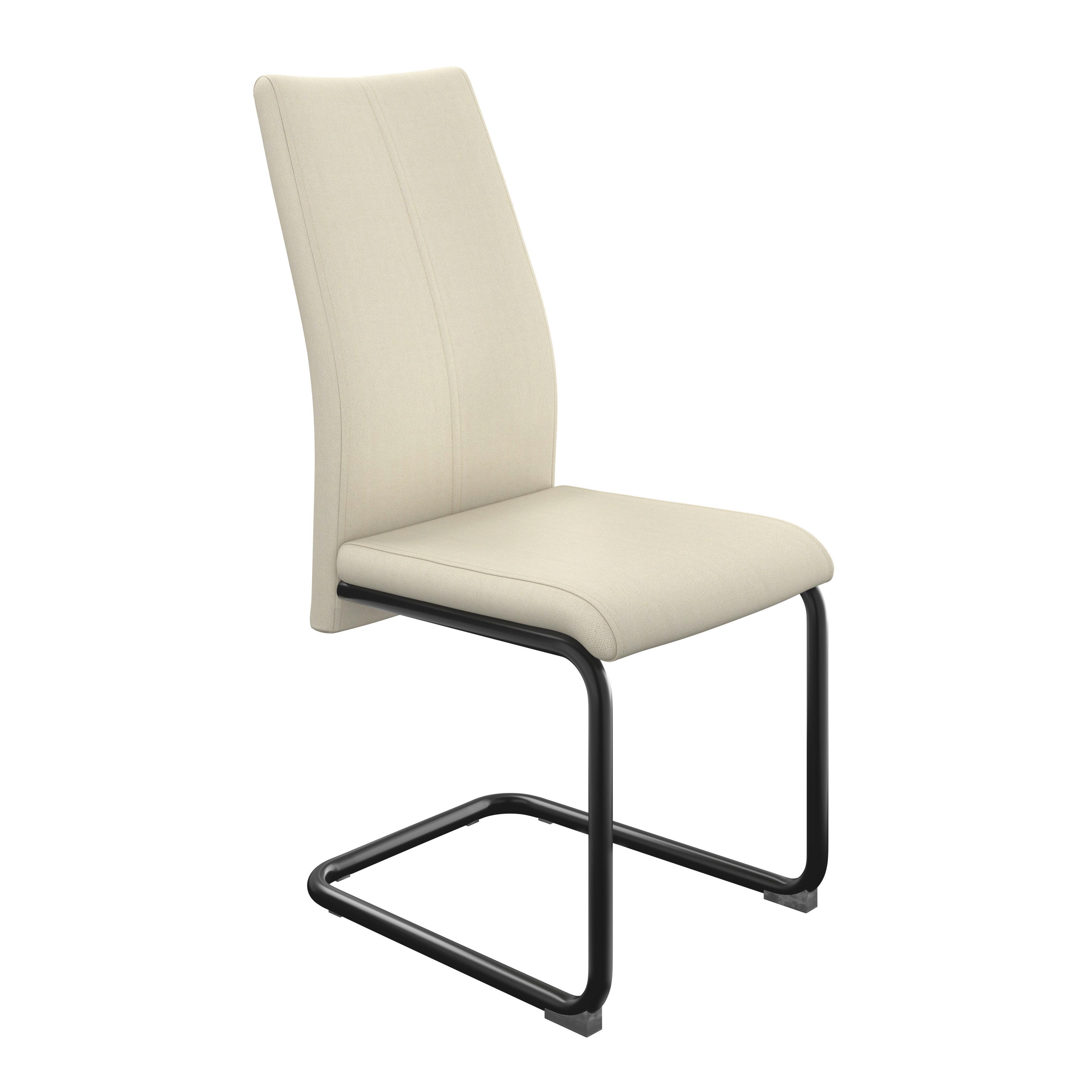 Schwingstuhl Anne Webstoff creme gepolstert - Creme/Schwarz, KONVENTIONELL, Textil/Metall (44/96/57cm)