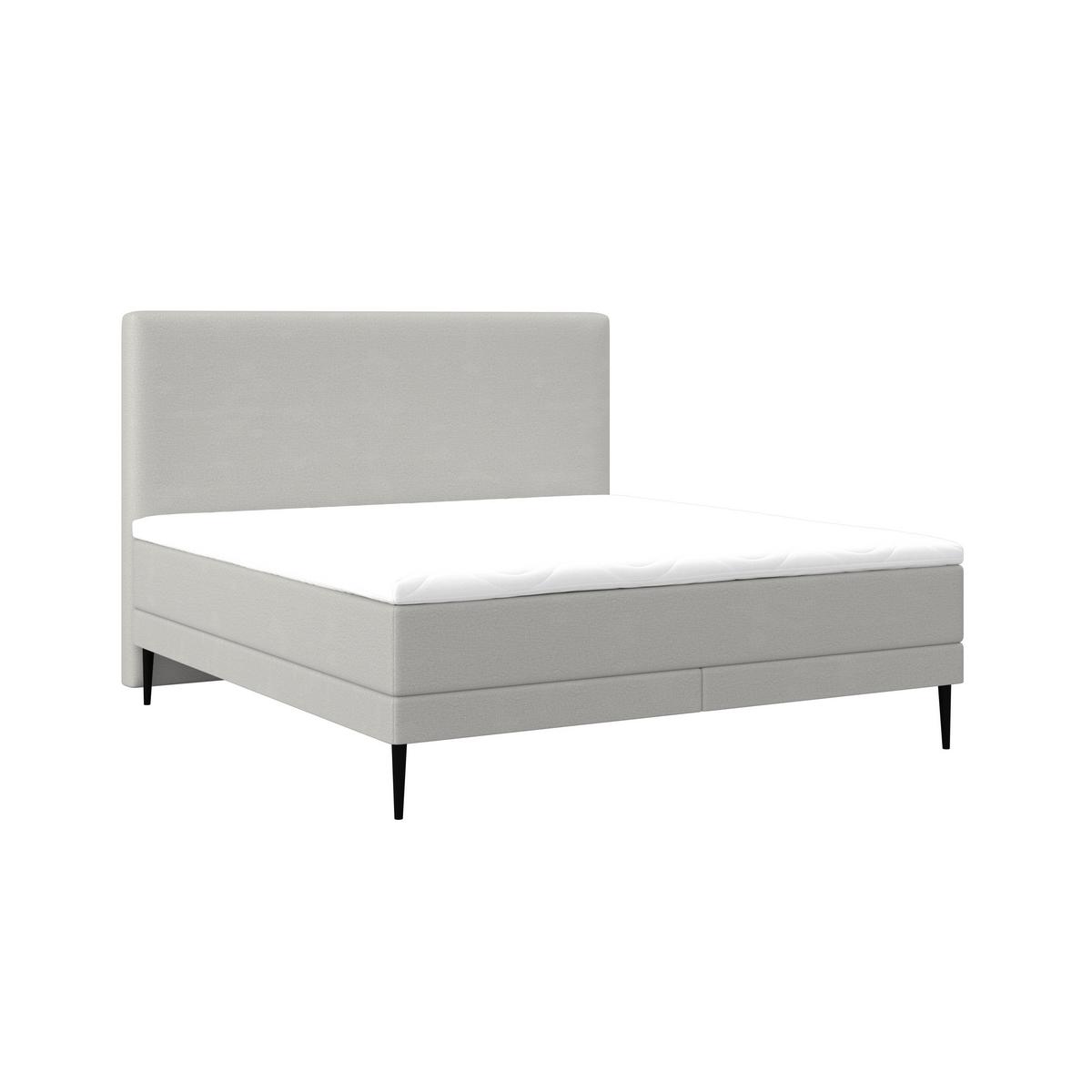Boxspringová postel NEVADA 160x200, světle šedá - černá/světle šedá, Moderní, kov/dřevo (160/200cm) - Bessagi