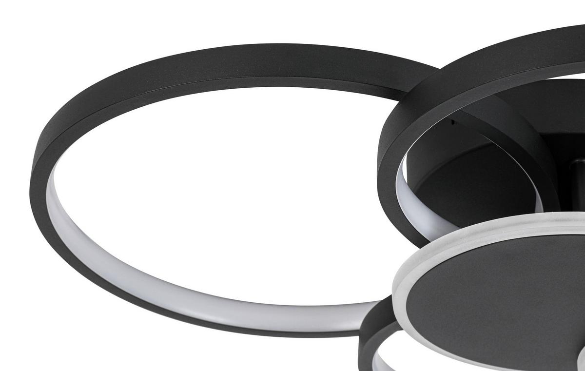 Led-deckenleuchte Christin - Schwarz, Basics, Kunststoff/Metall (46/62/10cm) - Luca Bessoni