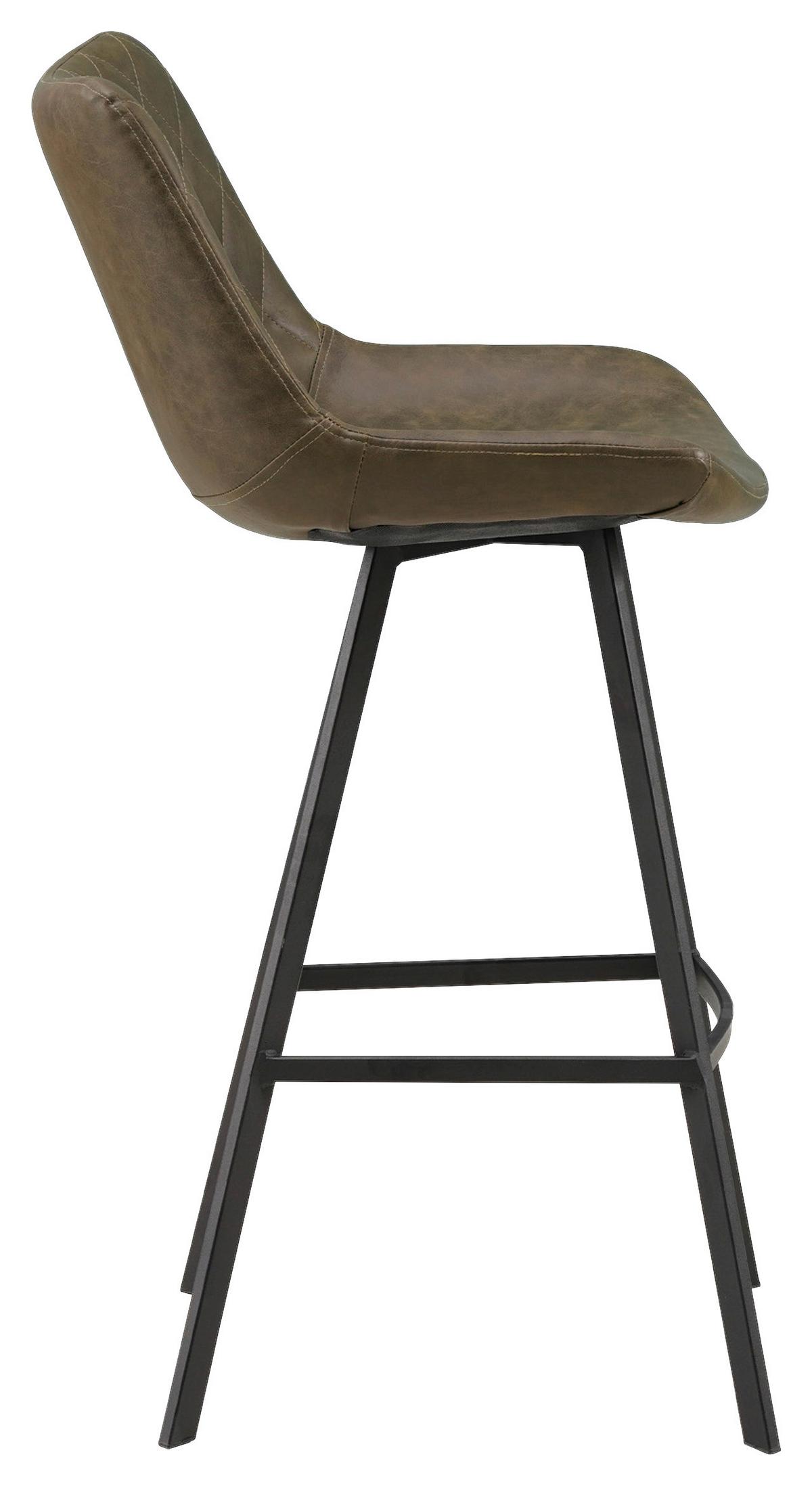 Barhocker-set Bowie - Schwarz/Grün, KONVENTIONELL, Textil/Metall (50/102/55cm) - MID.YOU
