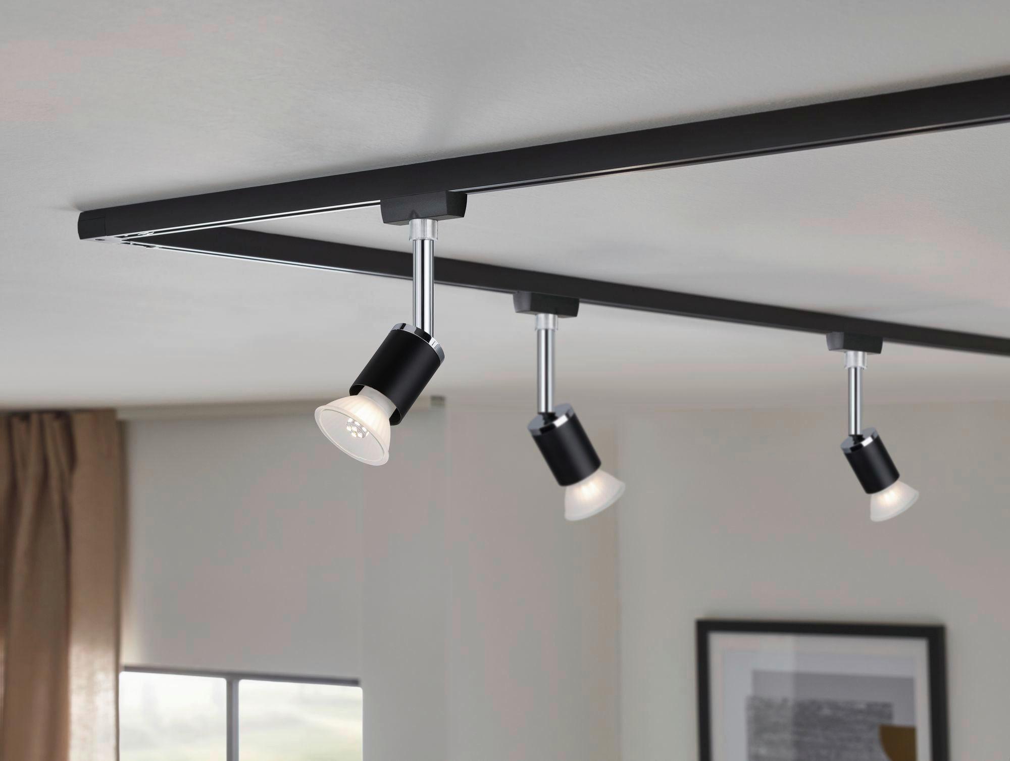 Schienensystem Urail Strahler 96911 Schwarz Matt, 1-Flammig - Schwarz, Design, Kunststoff/Metall (5.8/15.1/6.6cm) - Paulmann