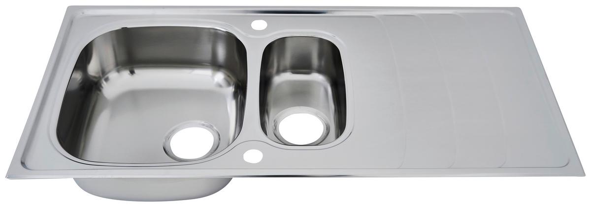 Spüle Respekta Edelstahl Bxt: 100x50 cm - Edelstahlfarben, Trend, Metall (100/19/50cm) - Respekta