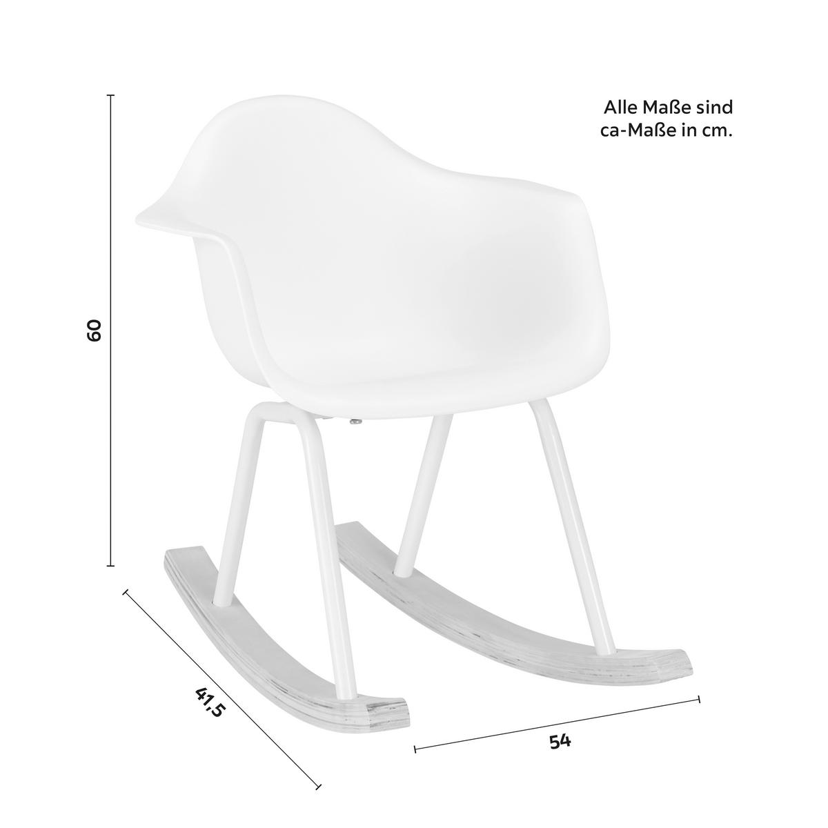 Dětská židle Bobby - bílá, Moderní, kov/dřevo (41,5/60/54cm) - Modern Living