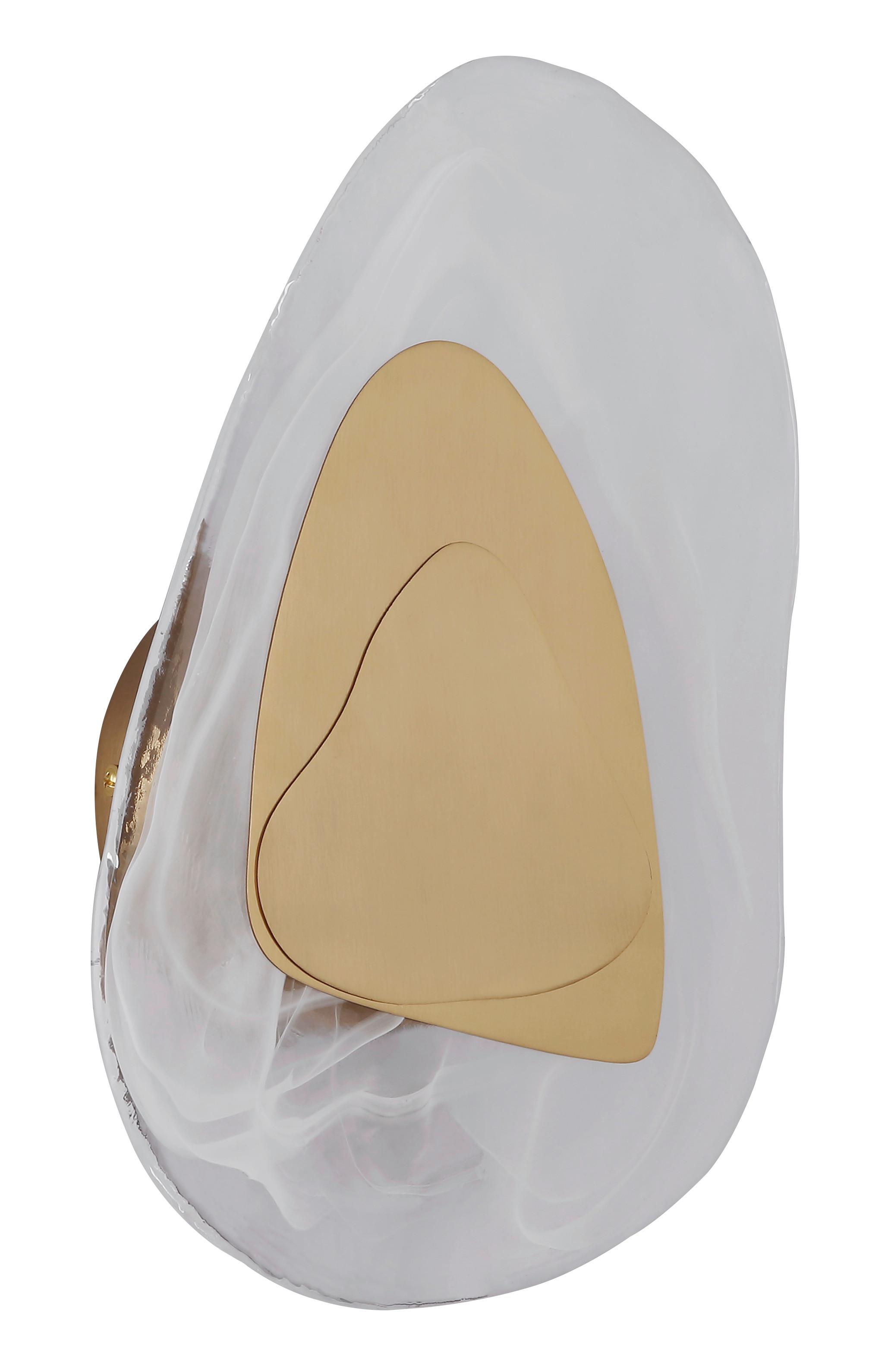 LED-Wandleuchte 78411m Dorsey - Klar/Messingfarben, Design, Glas/Metall (20,3/31,5cm) - Globo