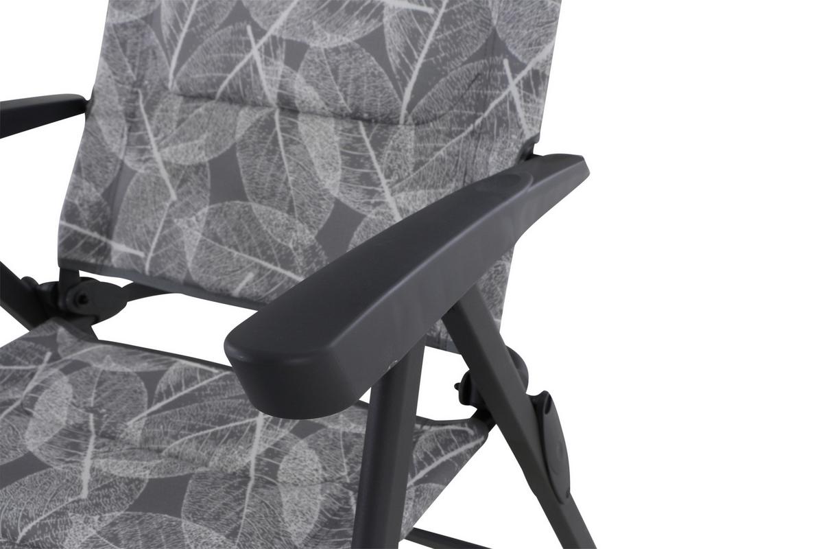 Campingsessel Klappbar Mit Armlehnen + Kopfpolster - Anthrazit/Grau, KONVENTIONELL, Textil/Metall (61/121/68cm) - Siena Garden