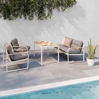 TERASOVÁ SEDACIA SÚPRAVA FLORENZ 2 - farba tíku/svetlosivá, Modern, kov/textil - Mömax