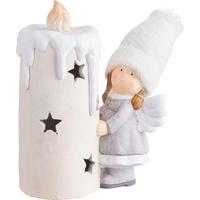 DEKOENGEL weiß, grau, beige - Beige/Weiß, KONVENTIONELL, Textil/Stein (25/13/30,5cm) - Luca Bessoni