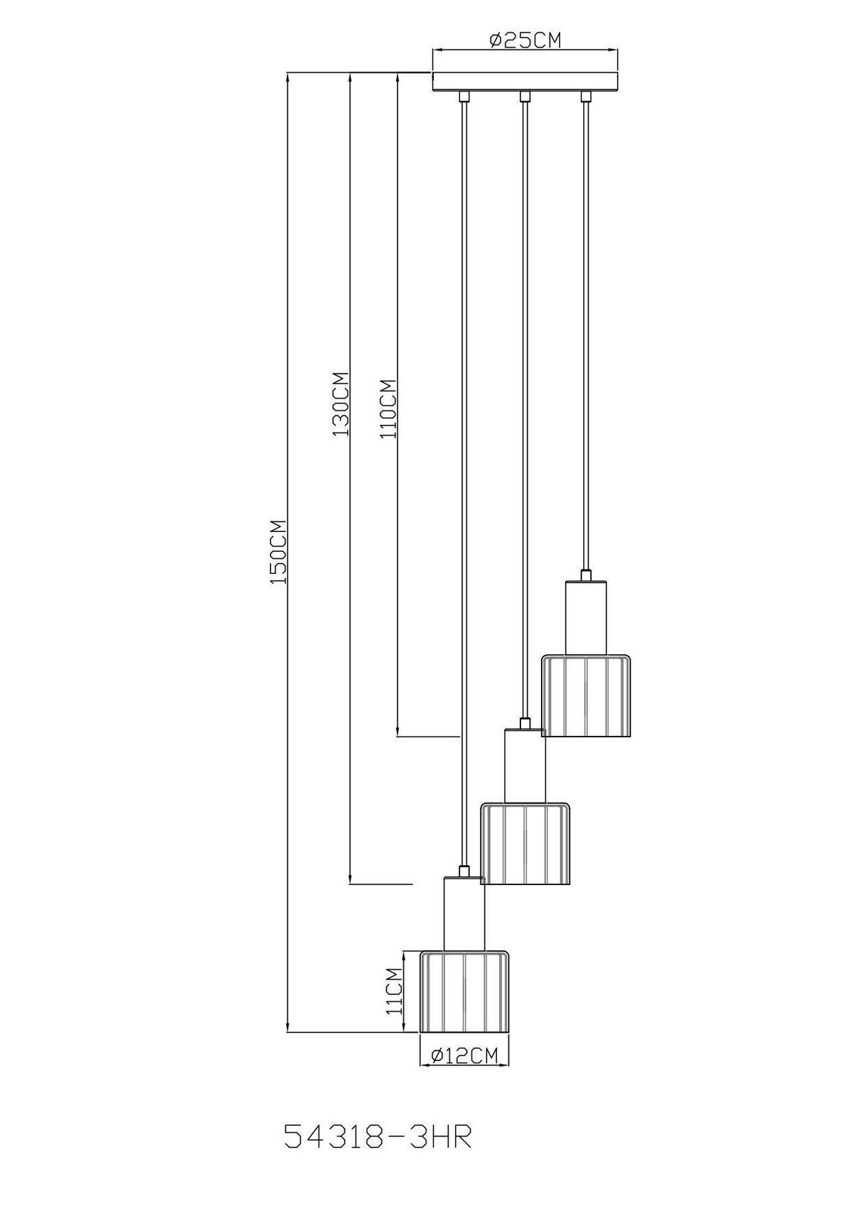 Hängeleuchte Exkl. 3xe27, 40w - Klar/Chromfarben, Design, Glas/Kunststoff (28/150cm) - Globo