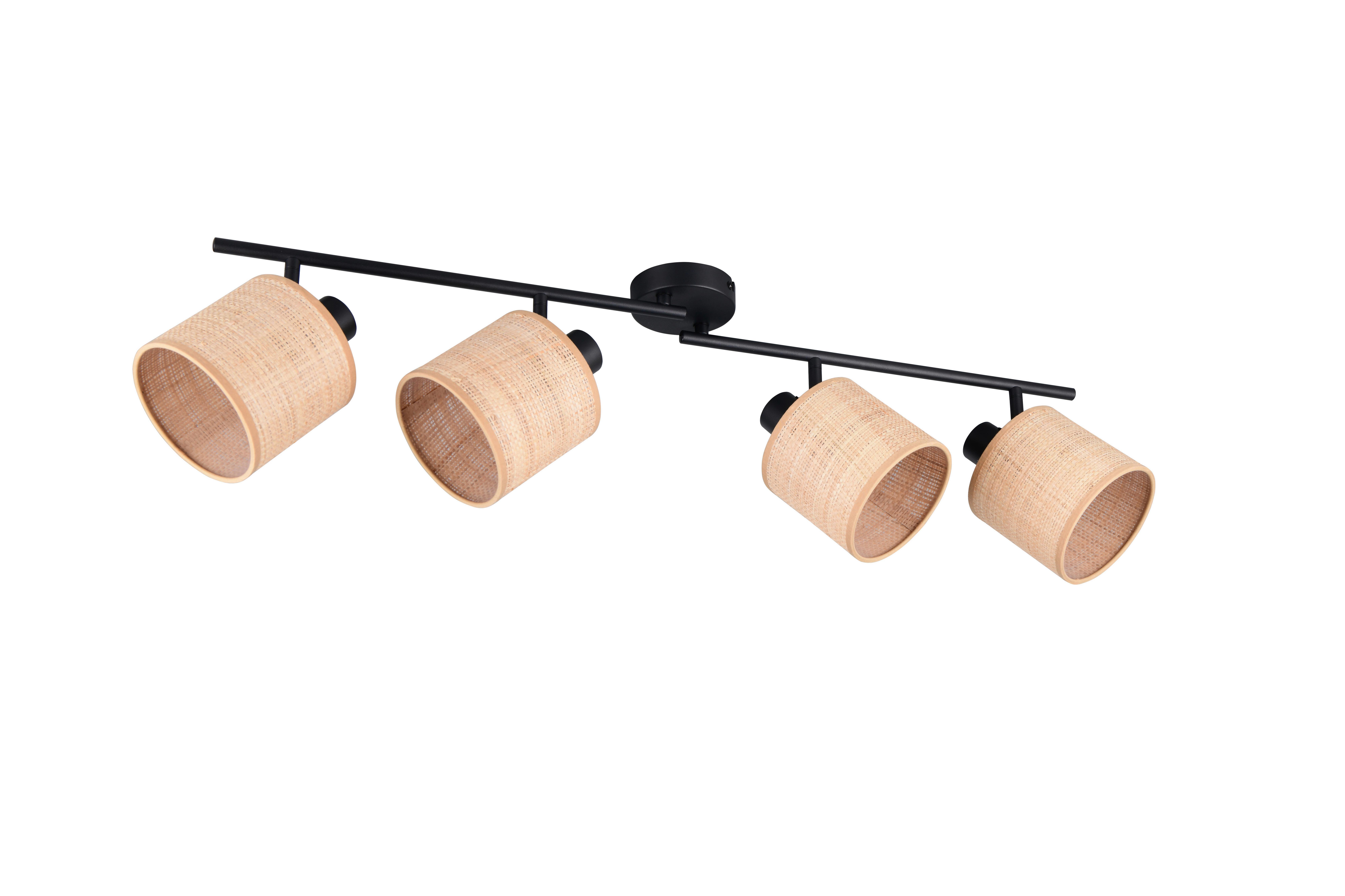 Strahler Aimee Naturfarben Schwarz B: 87,5 cm - Schwarz/Naturfarben, Natur, Textil/Metall (87,5/25/13cm)