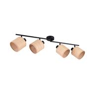 Strahler Aimee Naturfarben Schwarz B: 87,5 cm - Schwarz/Naturfarben, Natur, Textil/Metall (87,5/25/13cm)