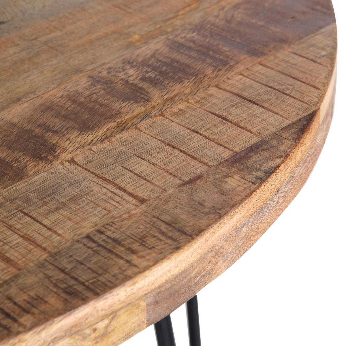 JÍDELNÍ STŮL BOTTNIC 105 - černá/přírodní barvy, Lifestyle, kov/dřevo (105/105/76cm) - Zandiara