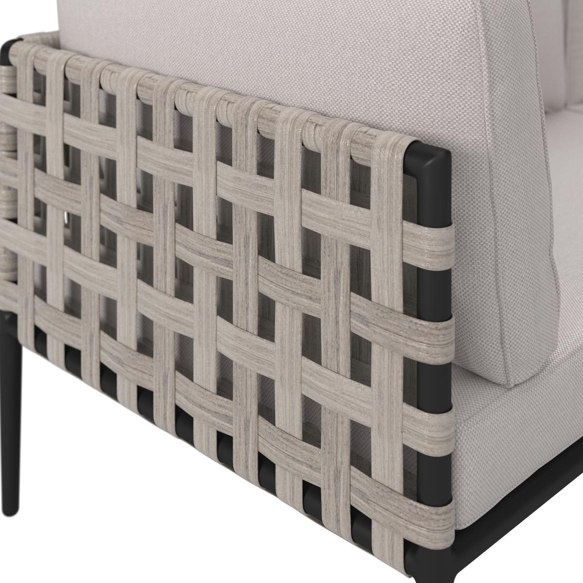 TERASOVÁ SEDACIA SÚPRAVA ENJA - čierna/sivá, Modern, kov/textil (104/60/70cm) - Bessagi Garden