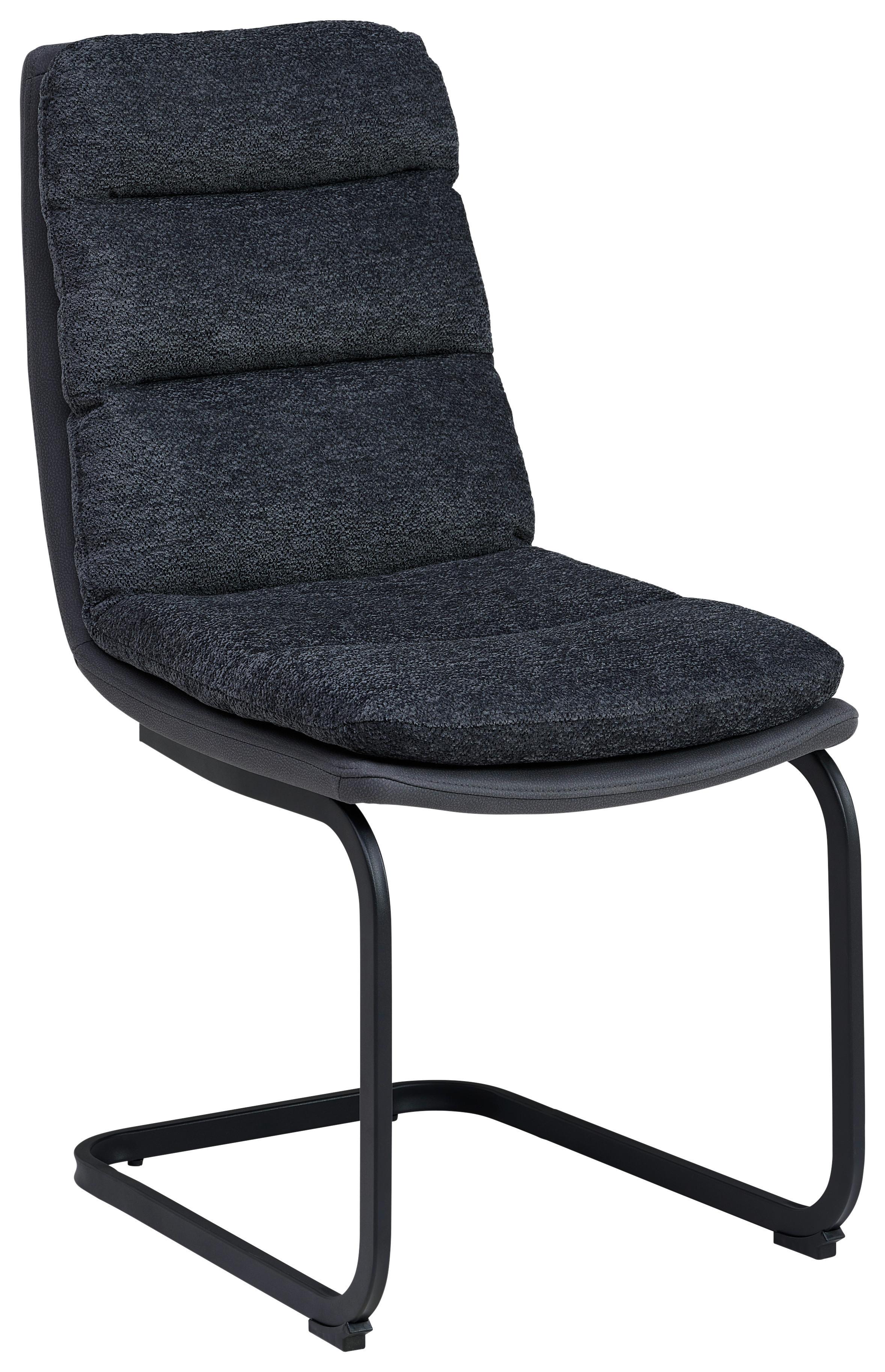 Schwingstuhl Grando - Anthrazit/Schwarz, MODERN, Textil/Metall (45/91.5/62cm) - Livetastic