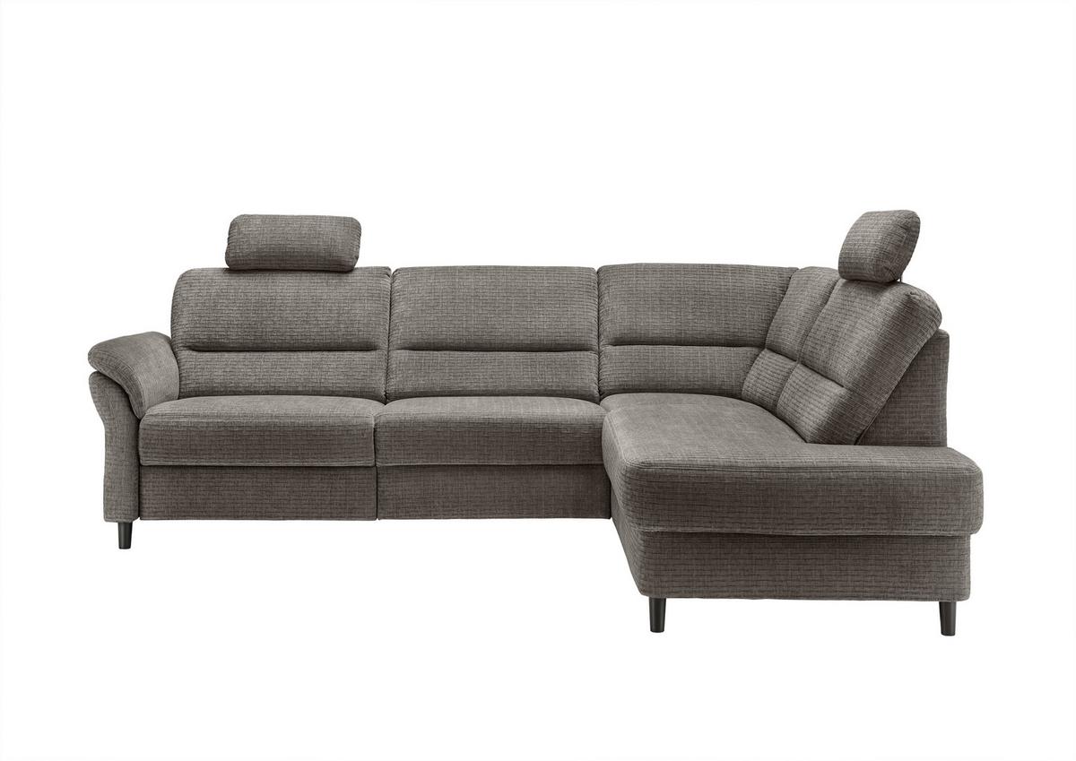 Ecksofa Cavoli Graubraun Relaxfunktion S: 266x190 cm - Graubraun/Schwarz, MODERN, Textil (266/190cm) - Livetastic
