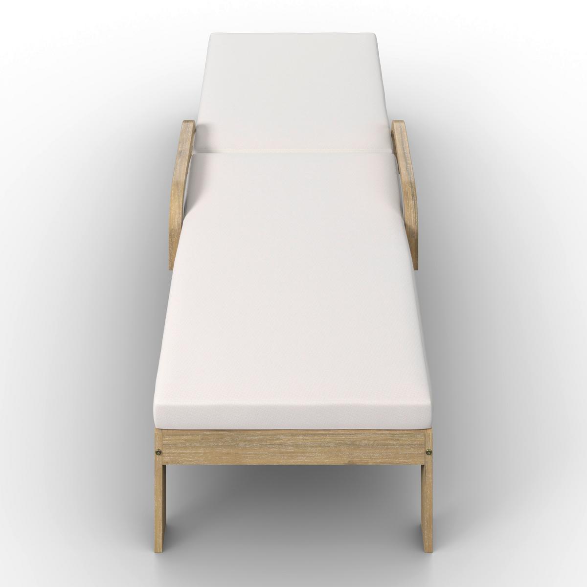 ZÁHRADNÉ LEŽADLO ELJA - farba akácie/sivá, Modern, drevo/textil (200/90/75cm) - Bessagi Garden