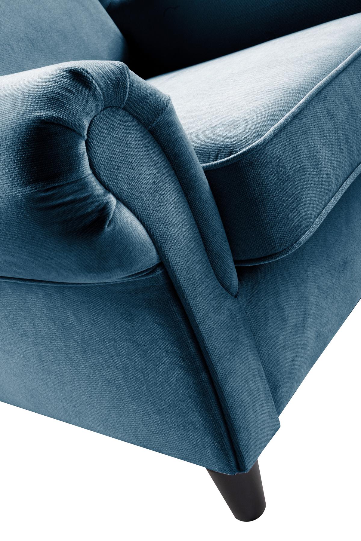 Ohrensessel Baron Blau B: 94 Cm - Blau/Schwarz, Design, Textil (94/112/92cm) - MID.YOU