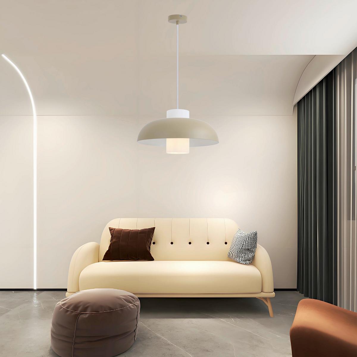 Hängeleuchte Lowe - Sandfarben, MODERN, Glas/Metall (38/38/120cm)