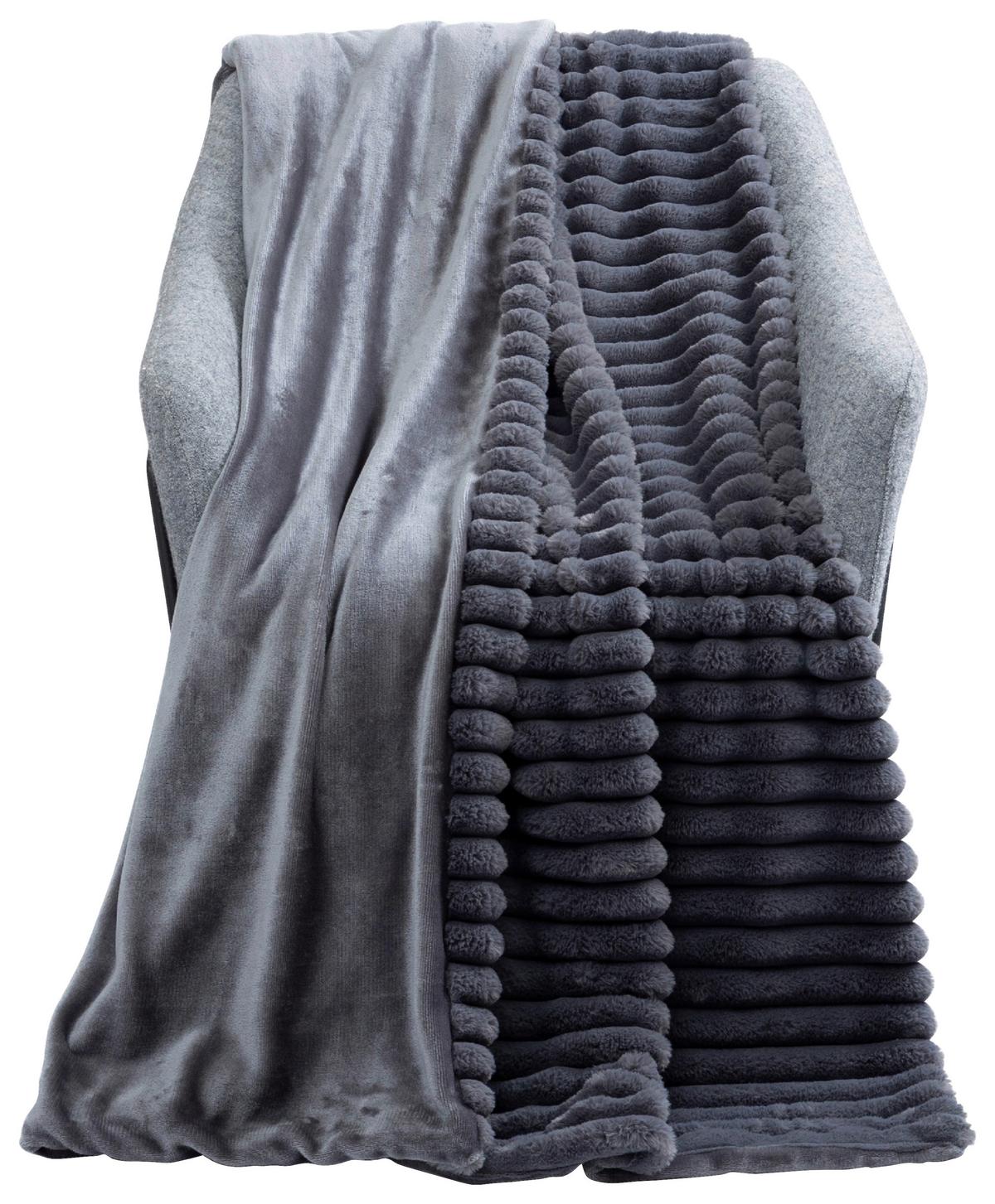 KUSCHELDECKE WHITE ROCK - Grau, MODERN, Textil (140/190cm) - Luca Bessoni